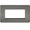 Knightsbridge SF4GBN Screwless 4G Modular Faceplate, Black Nickel