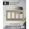 TREEWELL 2-Pack Quad Decorator Outlet Cover Plate, Pearls Decorative Switch