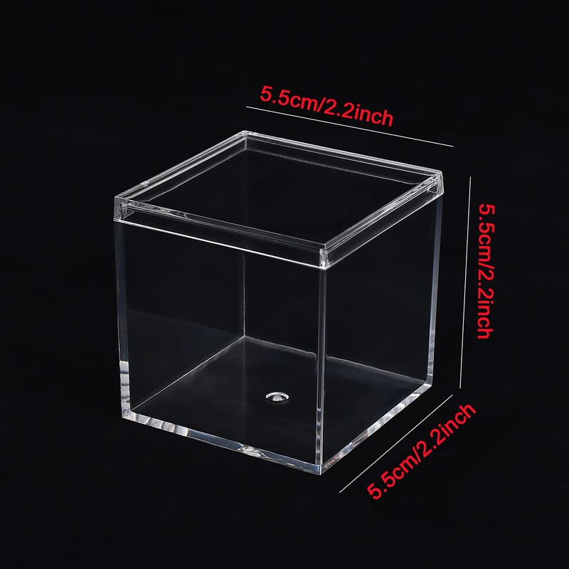 Dayaanee Acrylic Box with Lid, 4 Pack Small Square Acrylic