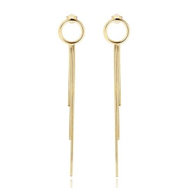 Silver Earrings for Women 925 Fine Extended Chains in Teardrop Shape Stud Earrings 925 Silver for Women or 18K Gold Ideal as a Mother's Day Gift ... Earrings Girls, Gold - silver, No Gemstone