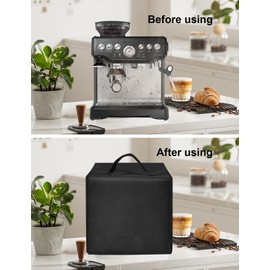 Espresso Machine Cover Heat-Resistant Waterproof Dust-proof Cover Compatible With Breville Barista Express Espresso Machine BES870XL/Pro Espresso Machine BES878BSS/BES880BSS Black