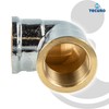 Winkel 90 ° Chrome-Plated Brass Internal Thread on Both Sides