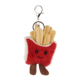 Apricot Lamb French Fries Food Food Cute Keychain, Soft Stuffed Plush Keychain Toy for Kids Backpack Purse 9cm, red