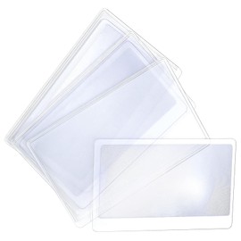 iwobi 3X Pocket Magnifier,Credit Card Size Magnifier,Portable Fresnel Lens,Pocket Card Magnifier for Reading Small Print,Reading Aid Helper(Transparent)