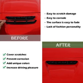 PIUGILH Front Hood Scoop Molding Bezel Compatible with Corvette C6 Z06 ZR1 2005-2013, Air Flow Intake Scoop Cover Hood Vent Grille (Piano Black)