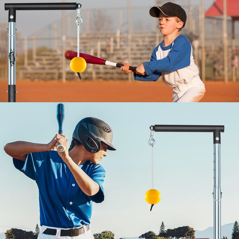 PLAYAPUT Baseball Softball Batting Tee with Tethered Ball, Auto Reset