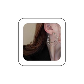 Cimenexe Bohemian Layered Circle Dangle Earrings Gold Hollow Hoop Drop Earrings Punk Metal Geometric Circle Earrings Exaggerated Circle Hoop Earrings Jewellery for Women, Zinc, No Gemstone