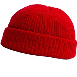 Faringoto Skull Hat for Men Docker Hat Knit Cap Mens Beanie Cap Red