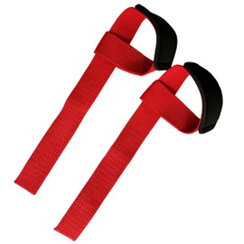 yuhqc Wrist Straps for Weightlifting, Premium Padded Lifting Straps Gym, Perfect for Gym Workouts, Deadlifts Straps, and Powerlifting Non-Slip Grip(Red)
