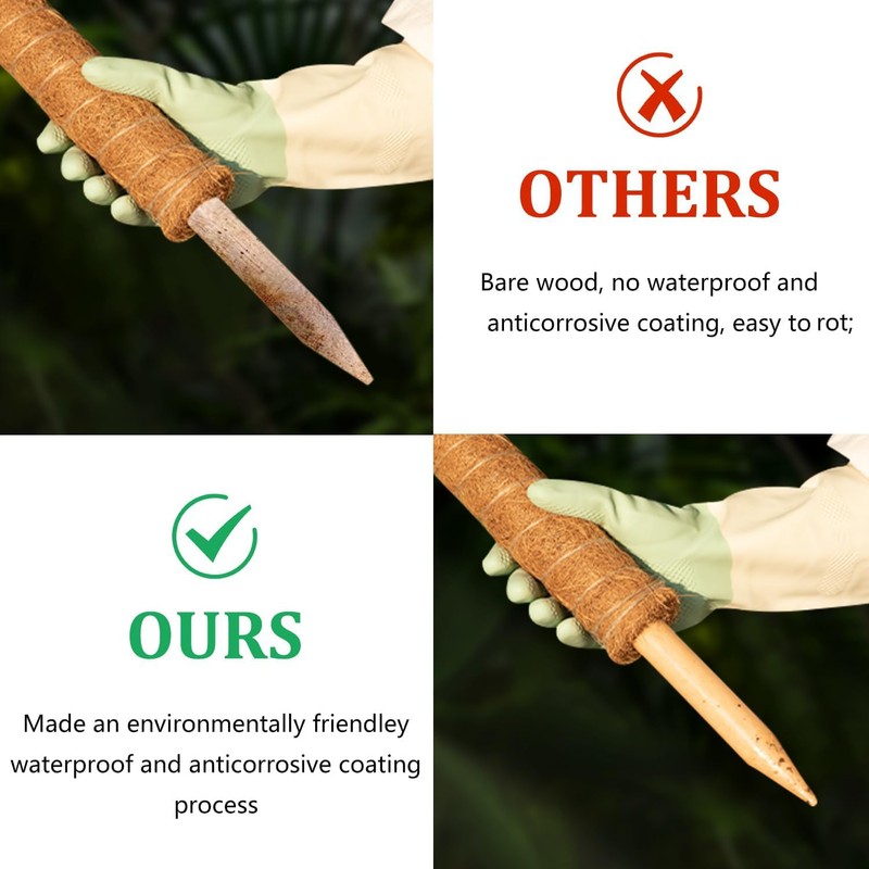 4 Pack 47 Inch Moss Pole, Stackable Moss Poles for