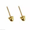 Genuine Round Diamond Stud Child Screw Back Earrings in 10k