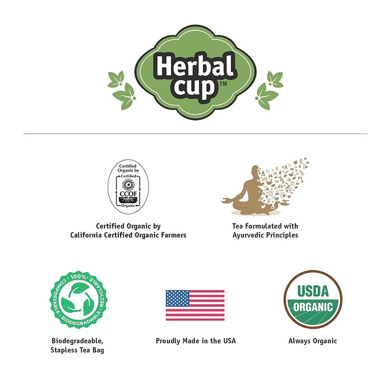 Herbal Cup Ayurveda Turmeric Tea, Organic Lemon Ginger, No Caffeine