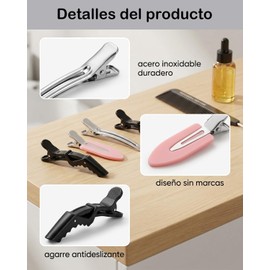 Juego De 40 Piezas Pinzas Para Cabello, Incluye Clip De Hoja, Clip De Pico De Pato Y Clip De Cocodrilo, Pinzas Para El Cabello Con Metal Y Plastico, Para Peluquerías Profesionales Y Uso Doméstico