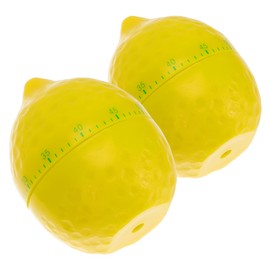 Ciieeo 2pcs Lemon Shaped Kitchen Timer Mechanical Cooking Timer for Home Baking Easy to Use for Cooking Boiling Eggs and Homework