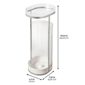 iDesign Toilet Paper Stand with Tray – Elemental Fusion – Clear/Satin Gray