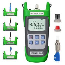A-D1315 Optical Light Source, Optical Fiber Tester Single Mode Dual Wavelength 1310nm 1550nm 270Hz 1000Hz 2000Hz SC/FC/ST/LC Interface Fiber Optic Light Source with LED Lighting with LC Adapter