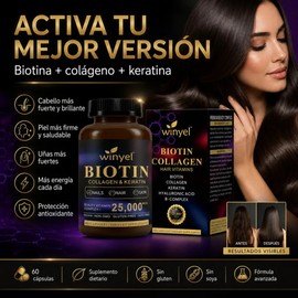 Biotina Colágeno Keratina Complejo B Winyel 60 Cápsulas