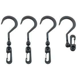 ZZLZX 4PSC Plastic Double Hook Buckle Universal Hook Buckle Mosquito Net Hook Buckle Elastic Luggage Hook Buckle Swivel Hanging Laundry Drying Hook Clip Black