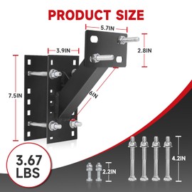 NIHAO Stainless Steel Spare Tire Carrie, Trailer Spare Tire Bracket Holder, Fits 4 & 5 & 6 Lugs Trailer Wheels on 4", 4.5", 4.75", 5" and 5.5" Bolt Patterns, Holds up to 150 LBS (Horizontal)