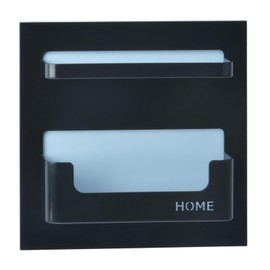 Bright Life Bedside Shelf Bedroom Dorm Room Rack Organizer Storage -Use as Kid Student Wall Shelf to Organize Headphone,Remotes,Glass,Cellphones(Horizontal Type/Black)