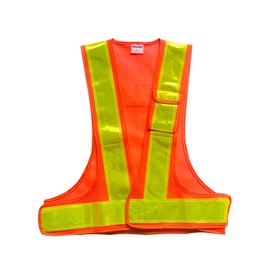 [Parrowboss] Safety Vest with Reflective High Visibility Pockets for Work, Cycling, Runners, Surveyors, Volunteers, Security Guard, Road, orange yellow