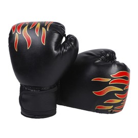 Hwtcjx Boxing Gloves for Children, Junior Sparring Gloves, Children's Boxing Gloves, PU Boxing Gloves, Junior Sparring Gloves, Age Group 3-12 Years, Boxing Training (6 oz, Black)