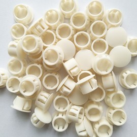 YEJI 50PCS 1/2", 13mm, 0.51in Panel Plugs Hole Plugs (Mounting Hole: 12.5-13mm), Plastic Flush Type Hole Plugs, Home Furniture Fastener, Plastic Pipe Choke Plug, White Color