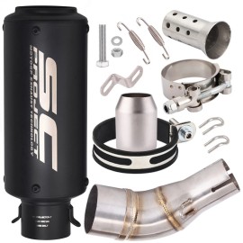 Unbranded Fit For Yamaha MT-03 YZF R3 R25 Muffler Tips Black Mid Link Pipe Exhaust System