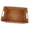 WOONEKY Seagrass Woven Rectangle Basket Wicker Storage Basket for Desktop