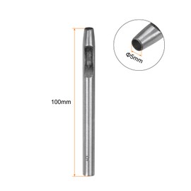 sourcing map Hollow Punch for Leather 5mm Round Hole Punch Tool for Belt Puncher Carbon Steel Single Punch for Watch Belts Cut Leather Craft Rubber Paper Fabric Plastic Soft Material