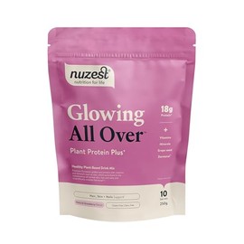 Nuzest Protein Plus | Glowing All Over | Strawberry | Support of Healthy Hair, Skin, Nails and Collagen Production | Vitamins and Minerals | 250g (10 Servings)