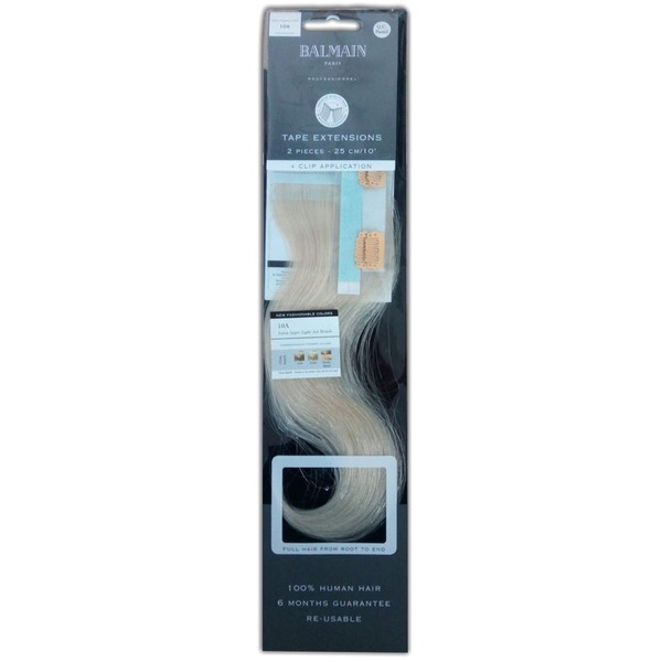 Balmain Tape+Clip Extensions Human Hair Real Hair Pack of 2 10a Length 25 cm