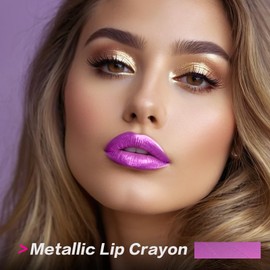 FOCALLURE Ultra Chic Metallic Lipstick,Rich Vitamin E Lip Crayon,Lightweight Shinning Color without Drying or Fading,Long Lasting Lips Makeup,#31 Utopia