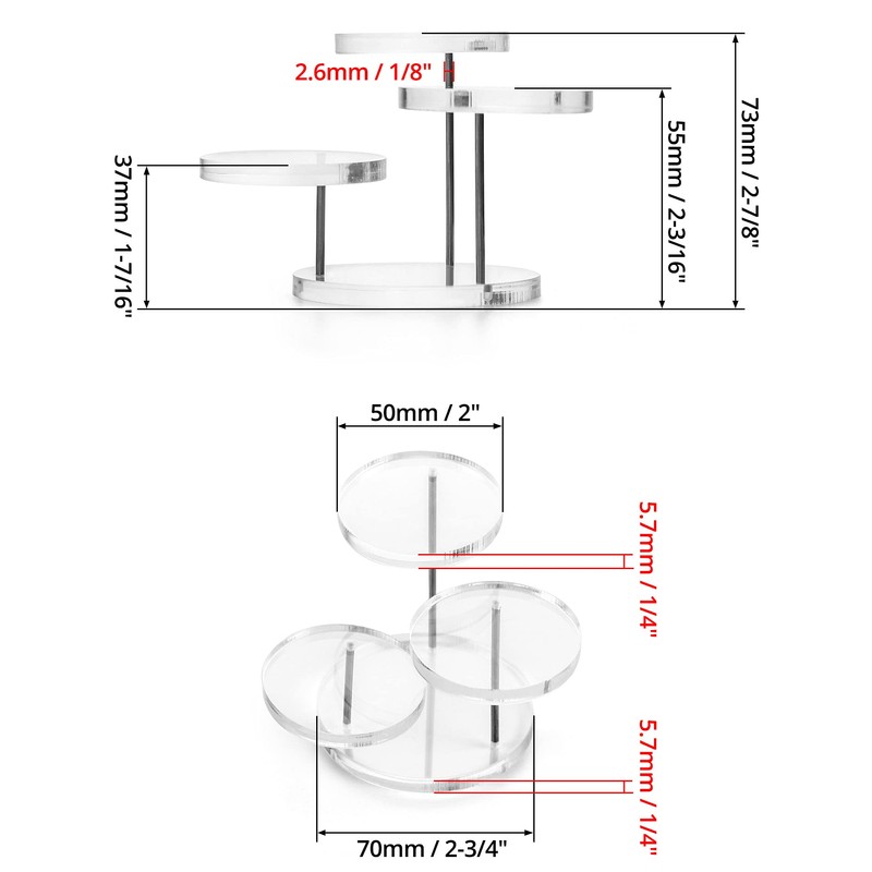 QWORK® 3-Tier Mini Acrylic Display Stand, Round Transparent Acrylic Display