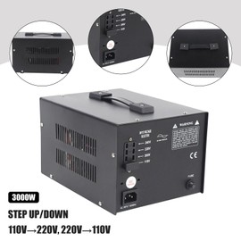 BJTDLLX 3000W Voltage Transformer, 3000W Voltage Converter, 110V to 220V/220V to 110V, 5V USB, Heavy Duty, Corded Electric
