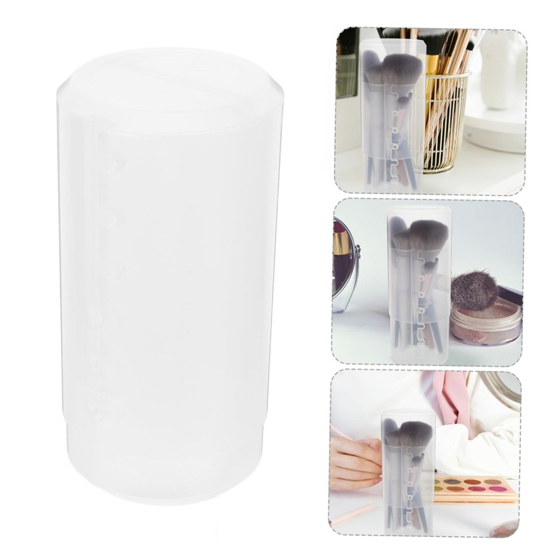 ABOOFAN 2Pcs Dustproof Makeup Brush Holder with Lid Cosmetic Organizer