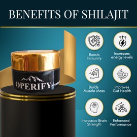 Operify 100% Pure and Natural Himalayan Shilajit Resin 30g - Contains Lab Report Inside - Pack of 2
