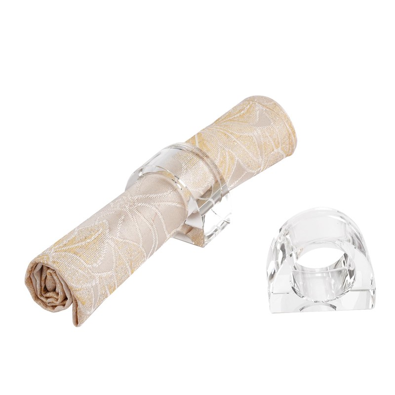 Marvala Crystal Napkin Rings, Elegant Dining Table Holders for Formal