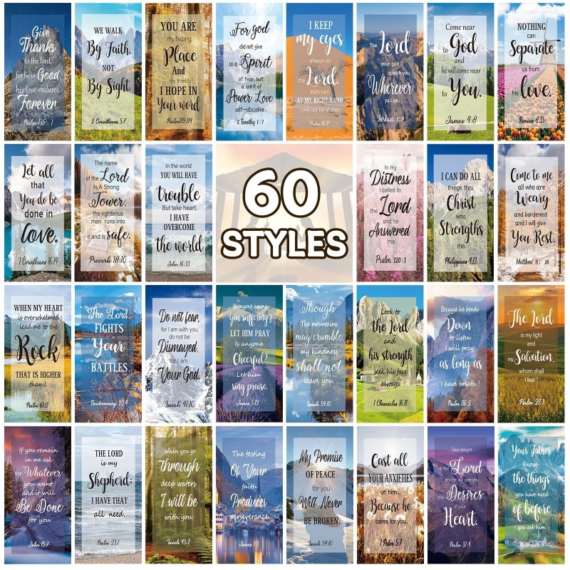 Estune 240 Pcs Bible Verse Cards with Full Scripture Bulk