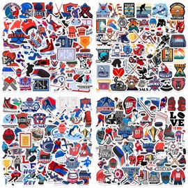 200 Pcs Ice Hockey Stickers, Hockey Party Favors Supplies Birthday Decorations Gifts Waterproof Vinyl Sports Stickers for Kids Water Bottle Laptop