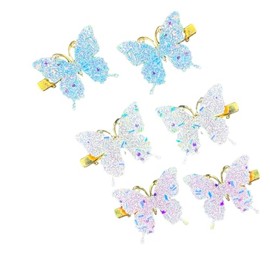 6PCS Butterfly Clips for Hair,2in Butterfly Hair Clips for Women Long Thick Thin Hair,Glitter Butterfly Clips for Wedding, Party, Prom And Back To School