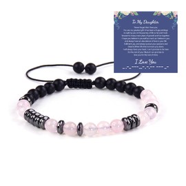 To My Daughter Bracelet from Mom Mother Daughter Bracelets Mom Bracelet Bead Bracelet Daughter Granddaughter Gifts from Mom Christmas Gifts for Women Stocking Stuffers