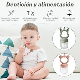 Chupete de Frutas,Mordedor sin BPA para Niños,Bandeja Congeladora de Comida de Frutas para Niños,Comedero para la Dentición y la Autoalimentación (Rosa)