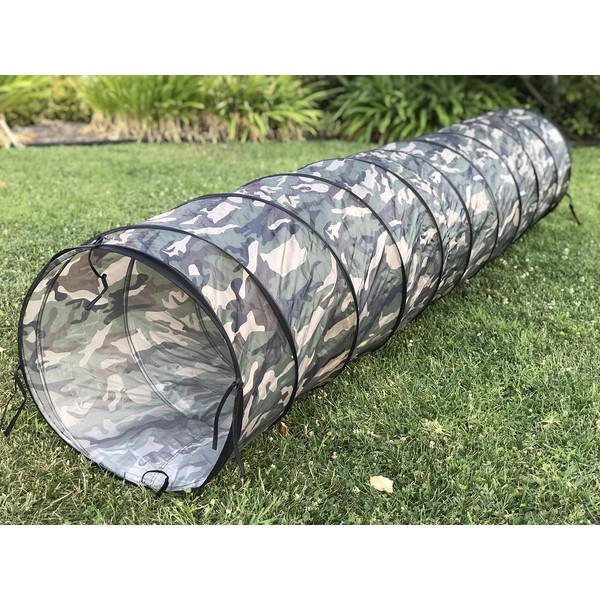 G3ELITE 11' Play Tunnel with Carry Storage Bag, for Indoor/Outdoor Use, Great for Kids & Pets, Fast and Easy Set-Up/Fold-Up (1 YR Warranty) (Camo)