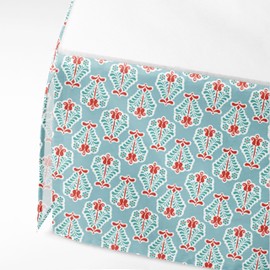 Bacati - Paisley Floral 100 Percent Cotton Percale Crib/Toddler Bed Ruffle/Skirt (Aqua/Coral Floret)
