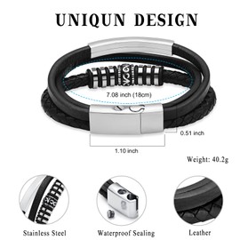 Minicremation-Schmuck, Gedenk-Urnen-Armband für Asche, für Männer und Frauen, Andenken, Gedenk-Manschettenarmreif, geflochtenes Lederarmband, Geschenk für Freund, Ehemann