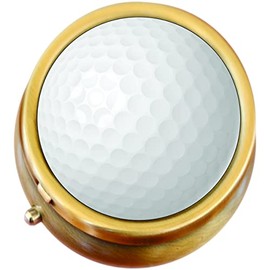 Golf Ball Pattern Brass Pill Box