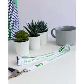 White Mental Health Matters Mental Health Awareness Lanyard Badge Holder ID Card Work