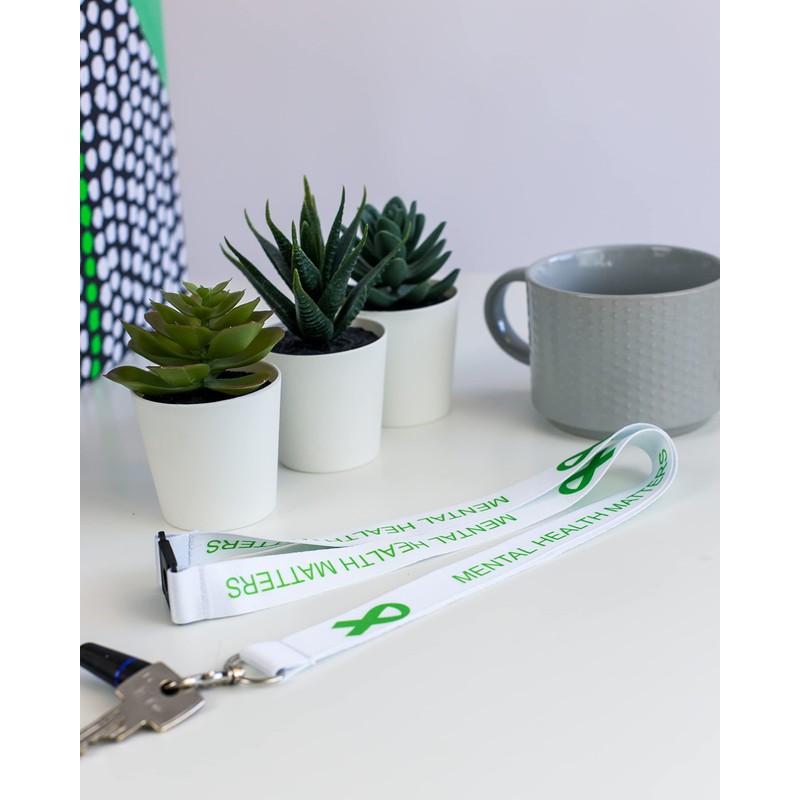 White Mental Health Matters Mental Health Awareness Lanyard Badge Holder