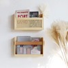 FIRADE Wall-Mounted Magazine Holder With PU Leather Strap,Wood Magazine rack,File
